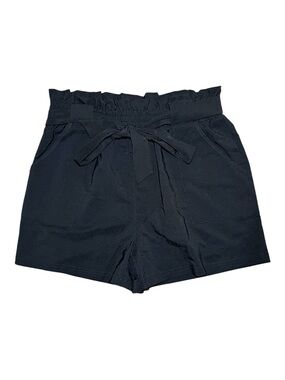 Grace Karin Women's Black Paperbag Waist Tie Shorts